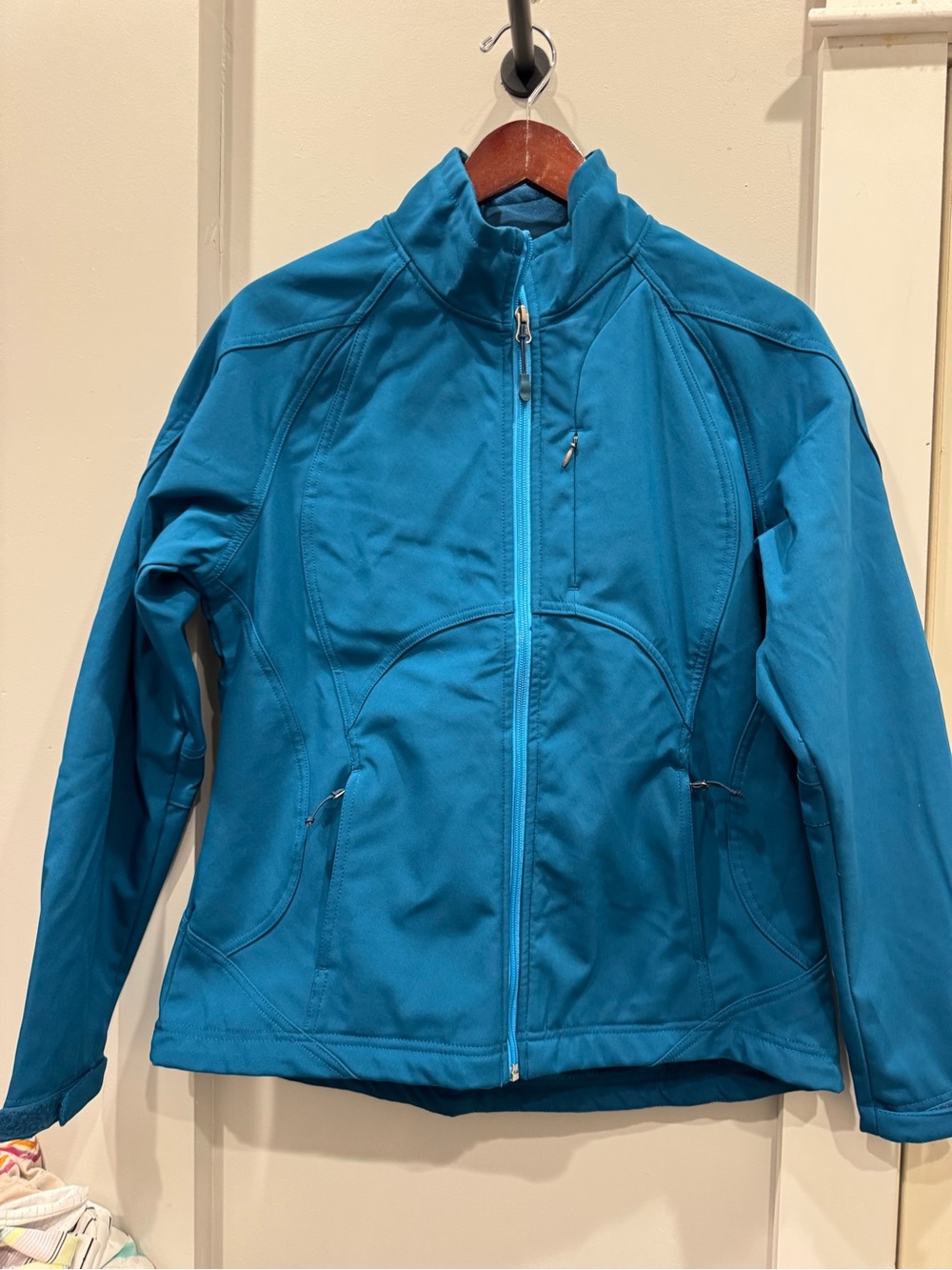Double Diamond Women’s Teal Blue Softshell Fleece Jacket Size M